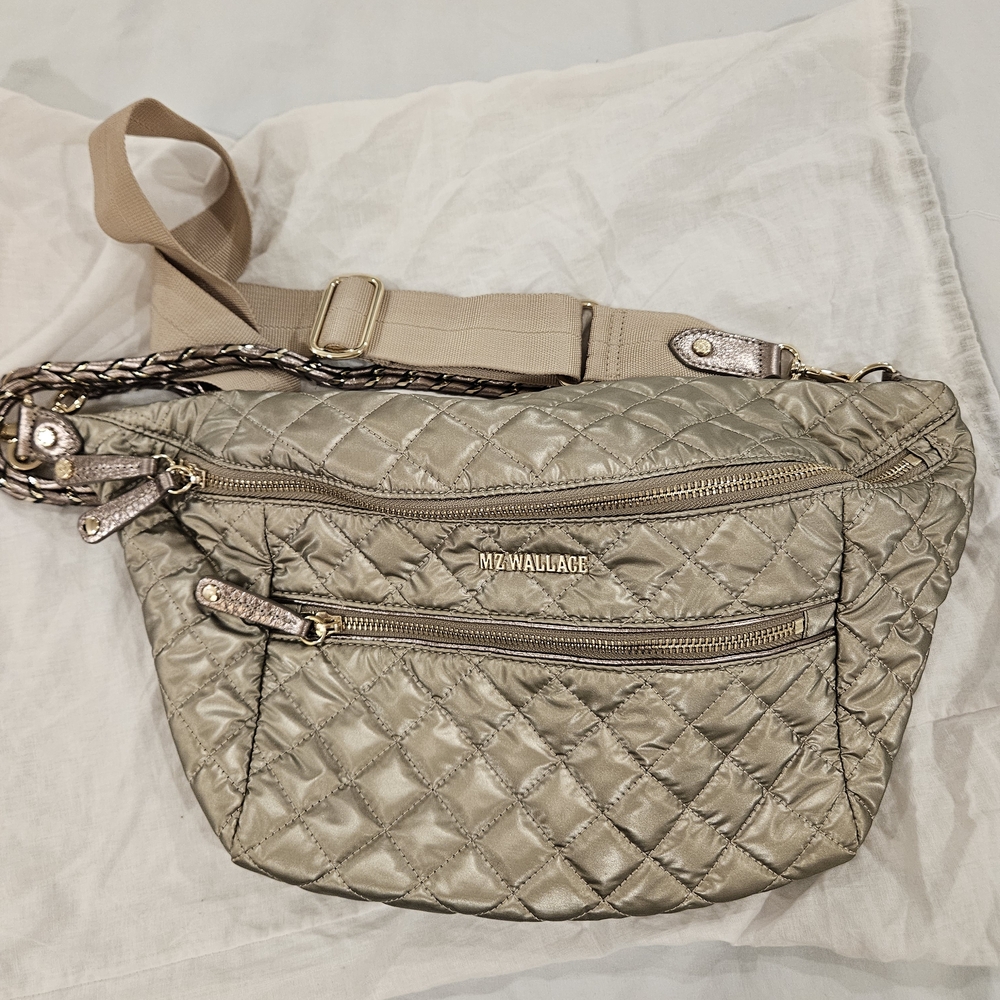 MZ Wallace Quilted Metallic Crossbody Bag